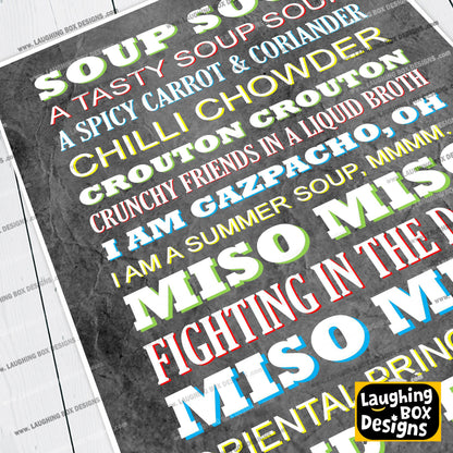 SOUP SOUP Crimp Lyrics, The Mighty Boosh Print (2 styles available)