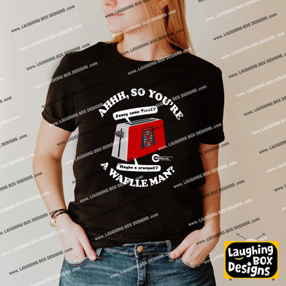 AHHH, SO YOU'RE A WAFFLE MAN? Talkie Toaster - Red Dwarf T-Shirt