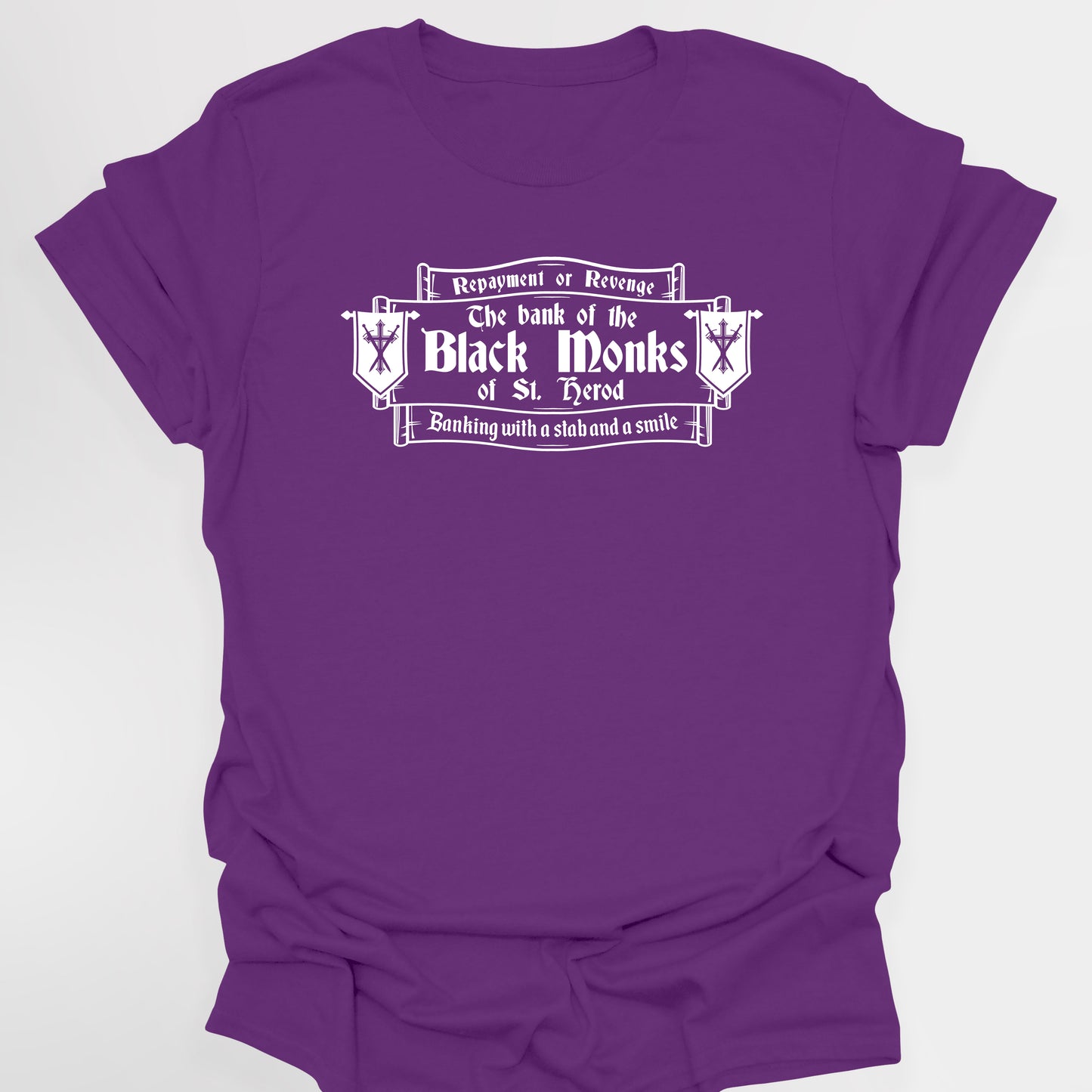 THE BANK OF THE BLACK MONKS OF ST HEROD - Blackadder T-Shirt