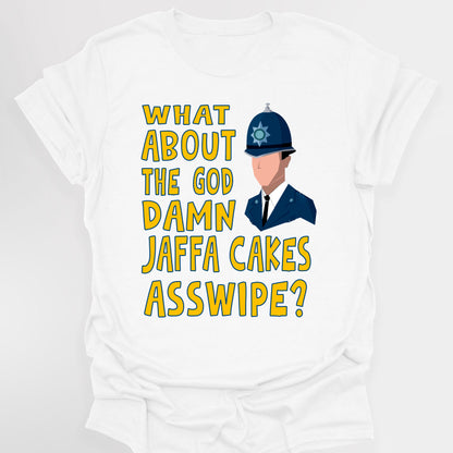WHAT ABOUT THE GOD DAMN JAFFA CAKES ASSWIPE? - Bottom T-Shirt