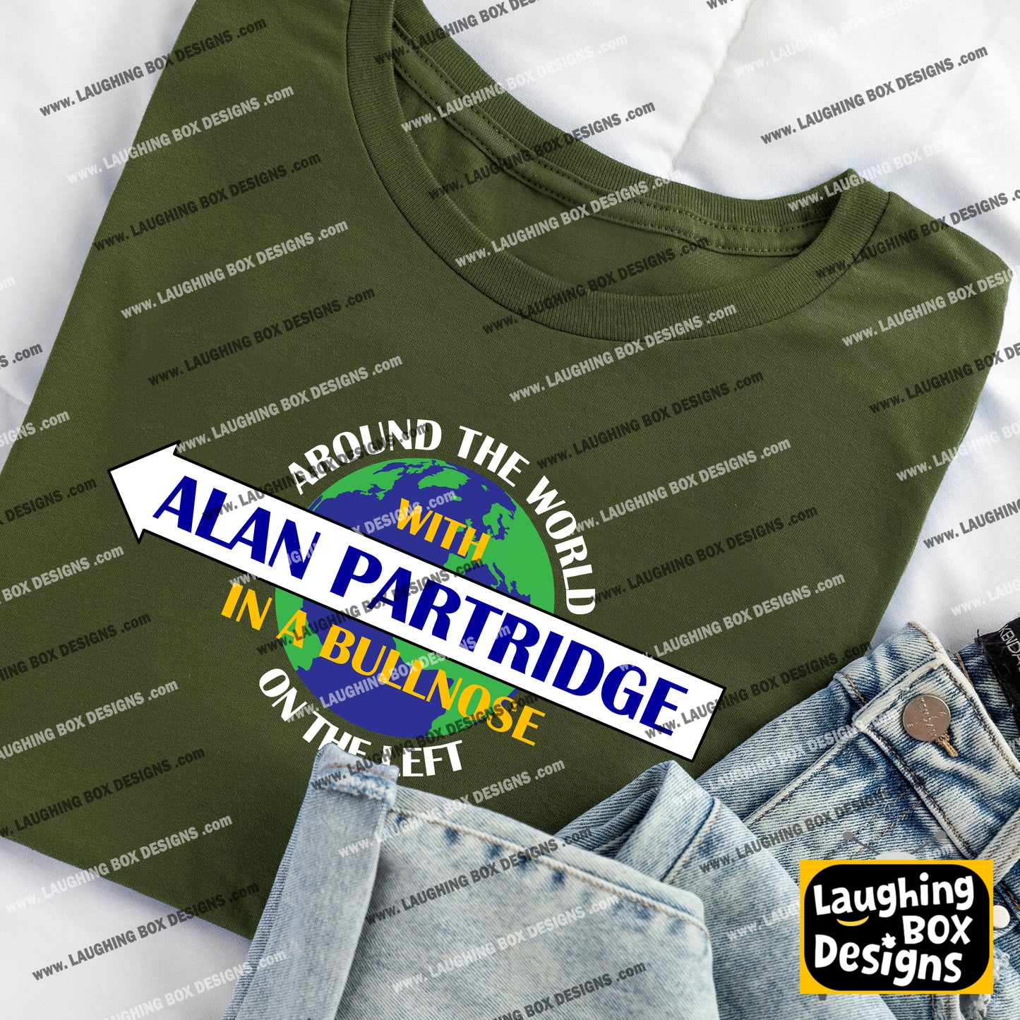 Around The World With Alan Partridge, In A Bullnose, On The Left - Alan Partridge T-Shirt