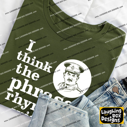 RHYMES WITH CLUCKING BELL Captain Blackadder Quote - Blackadder T-Shirt