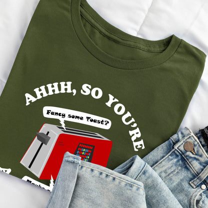 AHHH, SO YOU'RE A WAFFLE MAN? Talkie Toaster - Red Dwarf T-Shirt