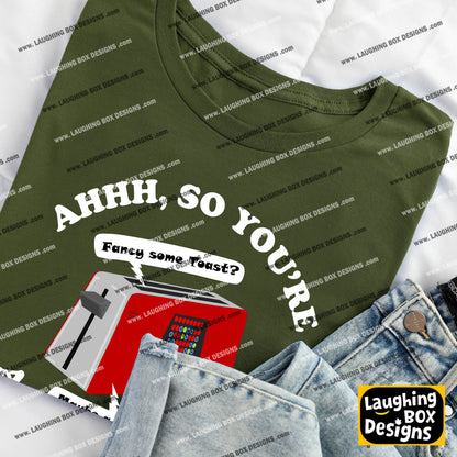 AHHH, SO YOU'RE A WAFFLE MAN? Talkie Toaster - Red Dwarf T-Shirt