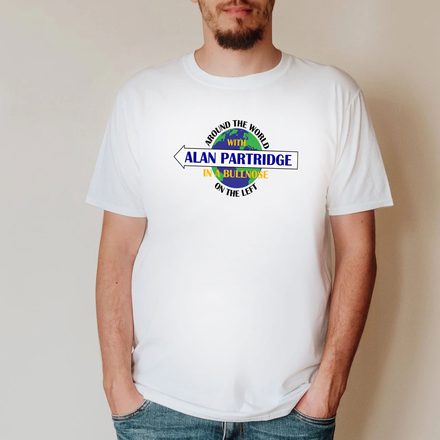 Around The World With Alan Partridge, In A Bullnose, On The Left - Alan Partridge T-Shirt