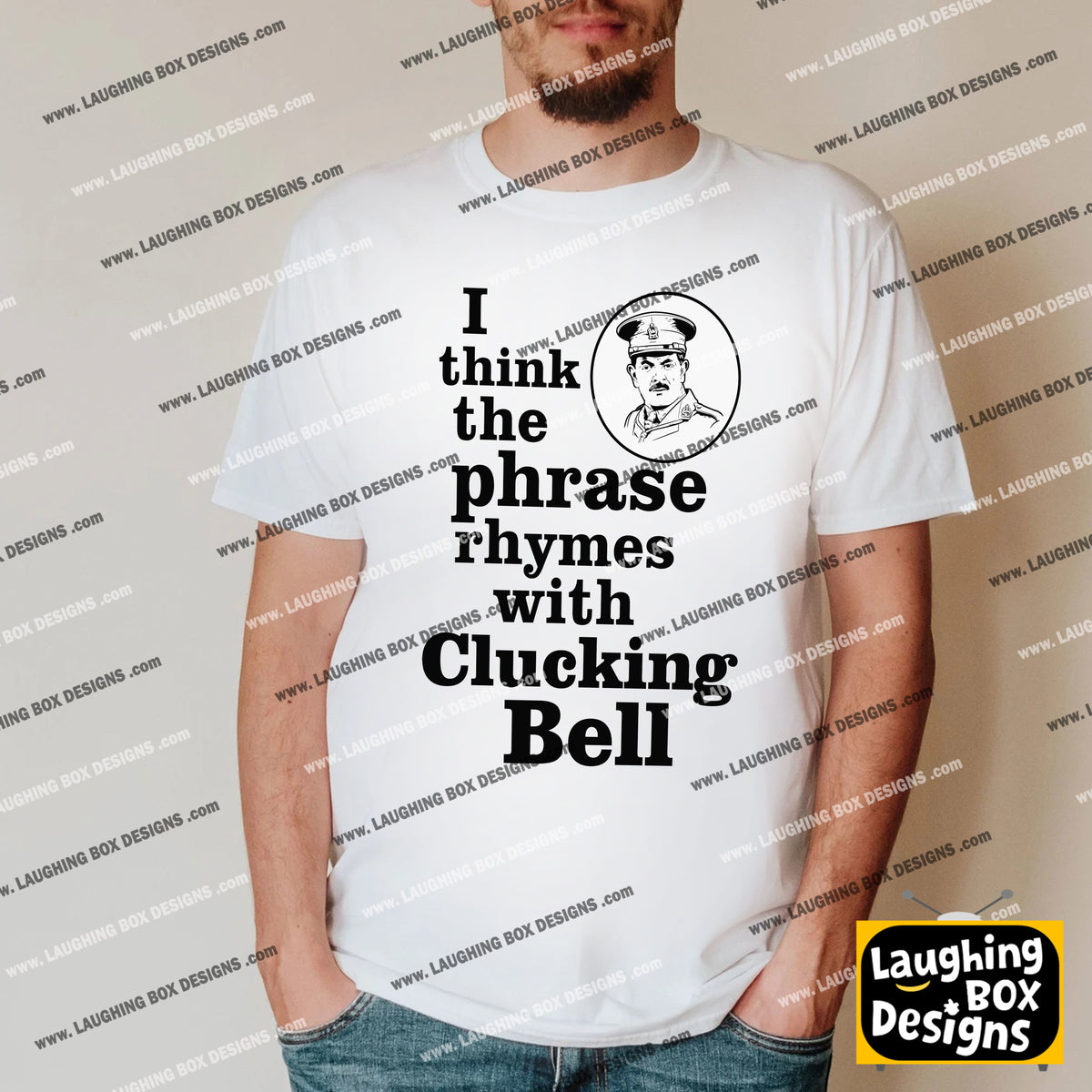 RHYMES WITH CLUCKING BELL Captain Blackadder Quote - Blackadder T-Shirt