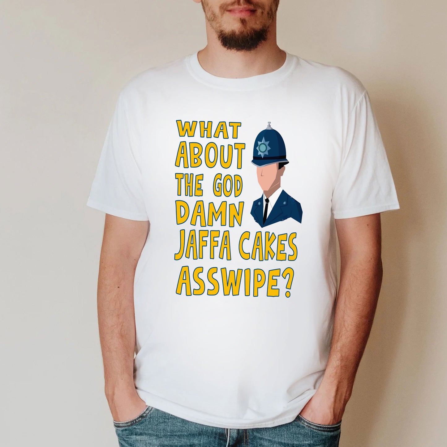 WHAT ABOUT THE GOD DAMN JAFFA CAKES ASSWIPE? - Bottom T-Shirt