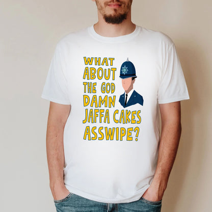 WHAT ABOUT THE GOD DAMN JAFFA CAKES ASSWIPE? - Bottom T-Shirt