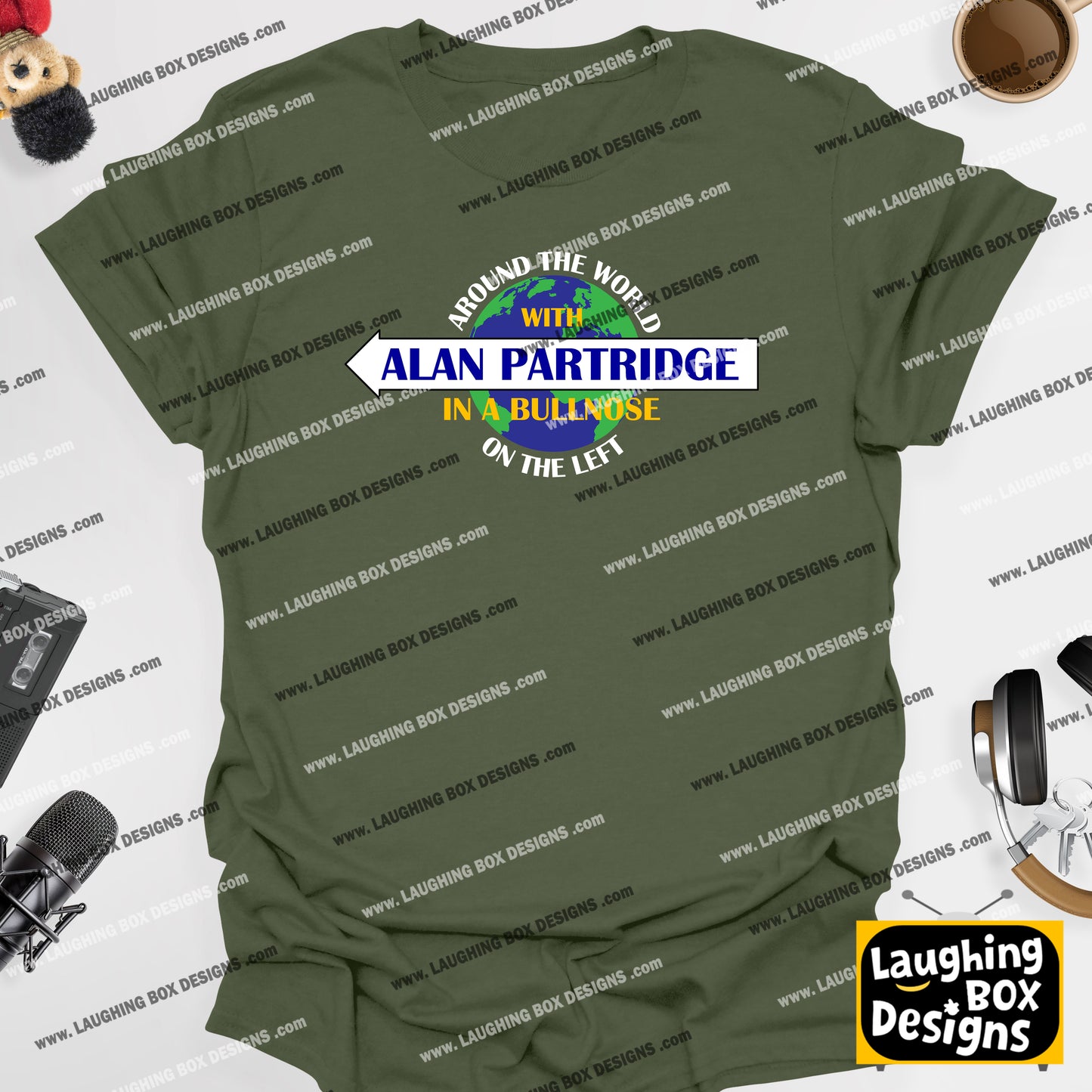 Around The World With Alan Partridge, In A Bullnose, On The Left - Alan Partridge T-Shirt
