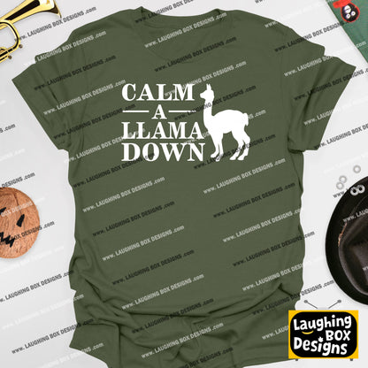 CALM A LLAMA DOWN Crimp - The Mighty Boosh T-Shirt