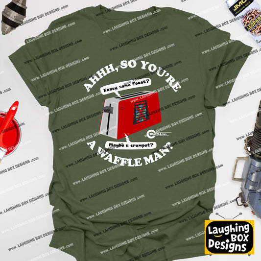 AHHH, SO YOU'RE A WAFFLE MAN? Talkie Toaster - Red Dwarf T-Shirt