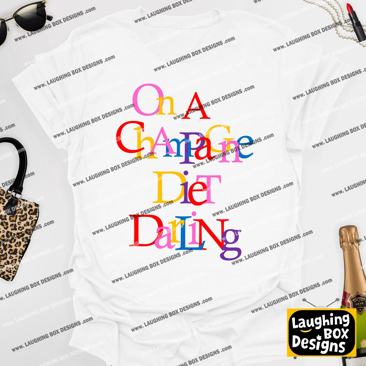 ON A CHAMPAGNE DIET DARLING - Absolutely Fabulous T-Shirt